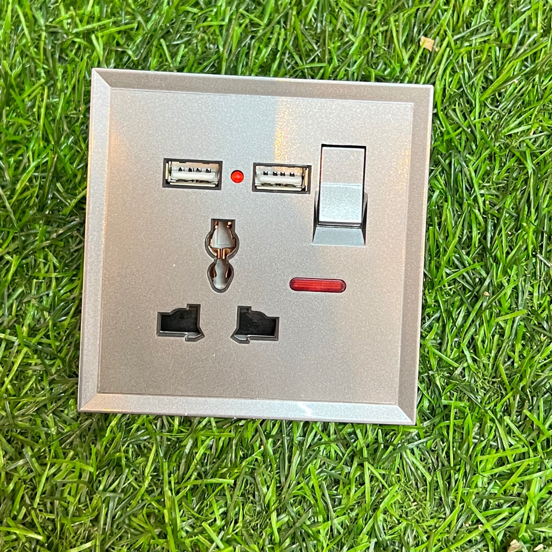 Luxury Single USB Silver Socket